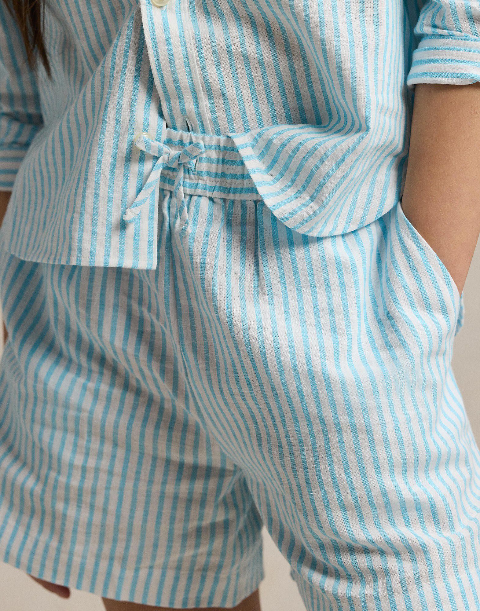 Cotton-Linen Stripe Short