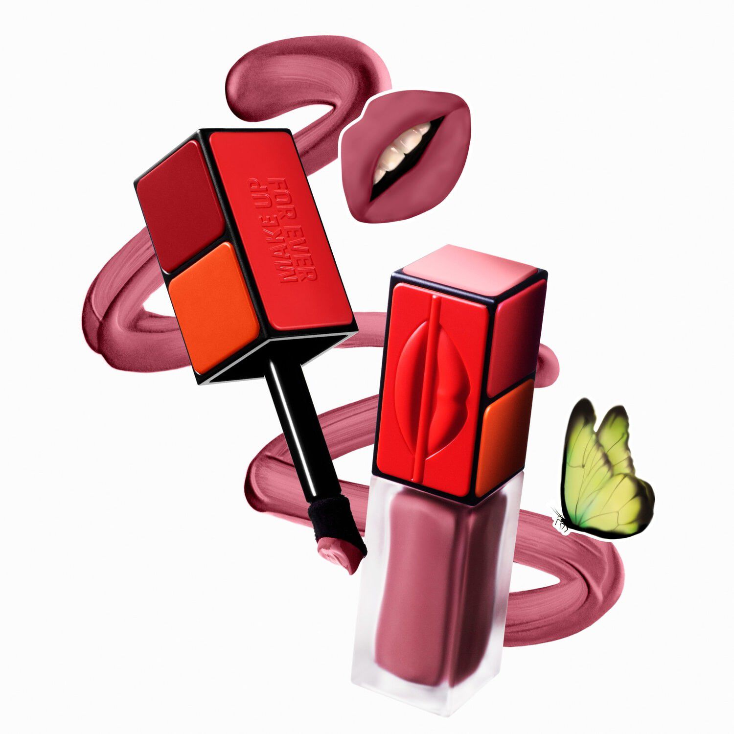 En multifunktionel flydende blush til kinder, l&aelig;ber og &oslash;jne, uden afsm