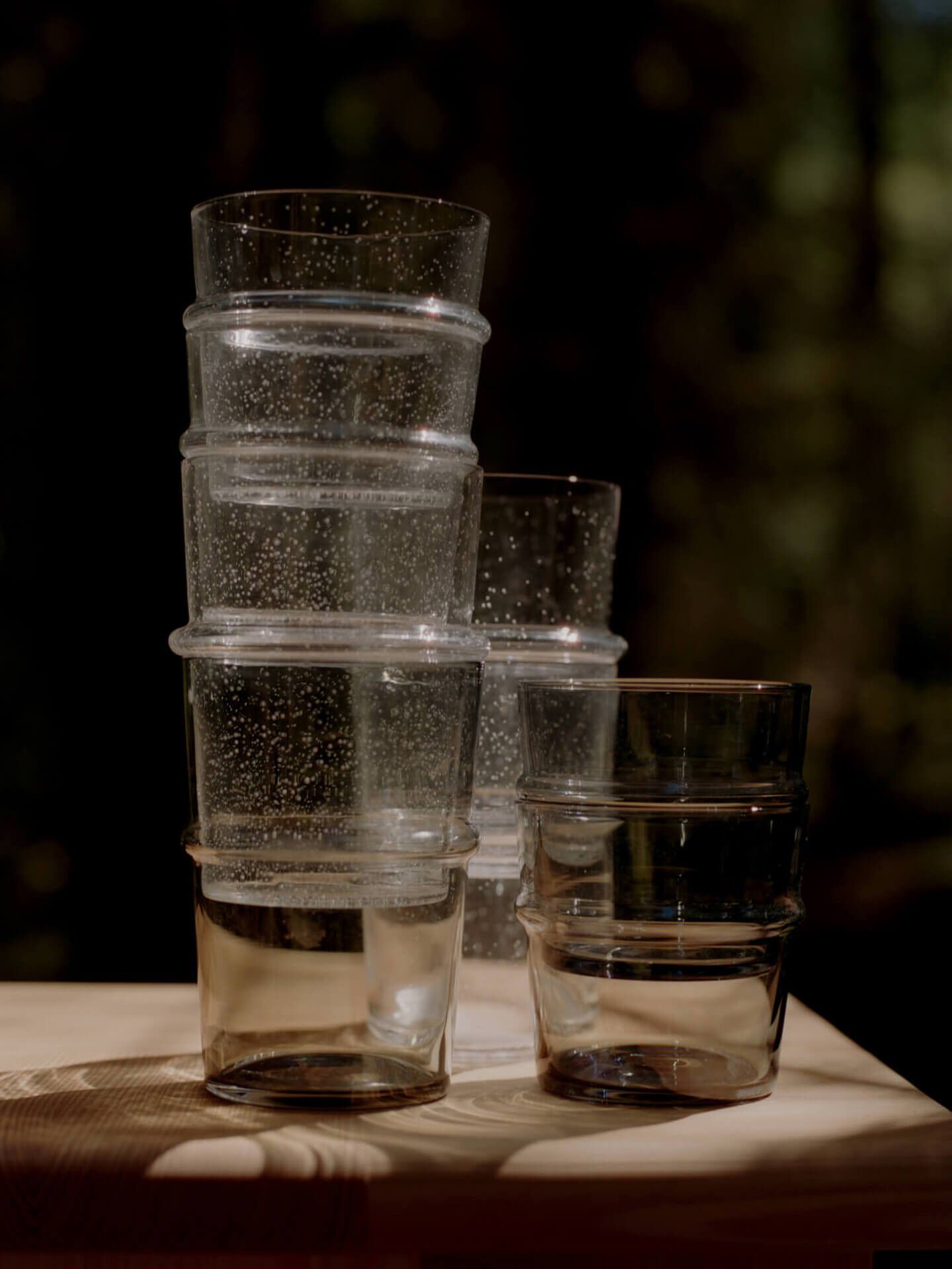 Boya Tall Glasses - Set of 2 - Clear with bubbles