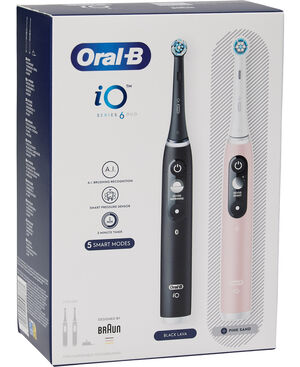 Oral-B iO6 elektrisk tandb&oslash;rste duopakke sort/pink