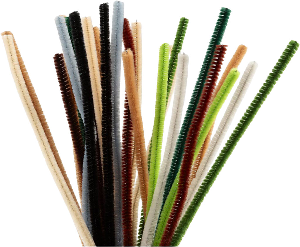 Chenille, L: 30 cm, tykkelse 6 mm, natur, 25stk.