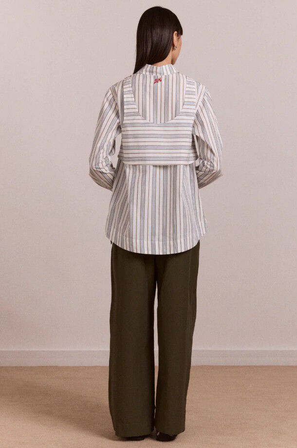 VALERIA DOUBLE LAYER SHIRT - CARAWAY STRIPE