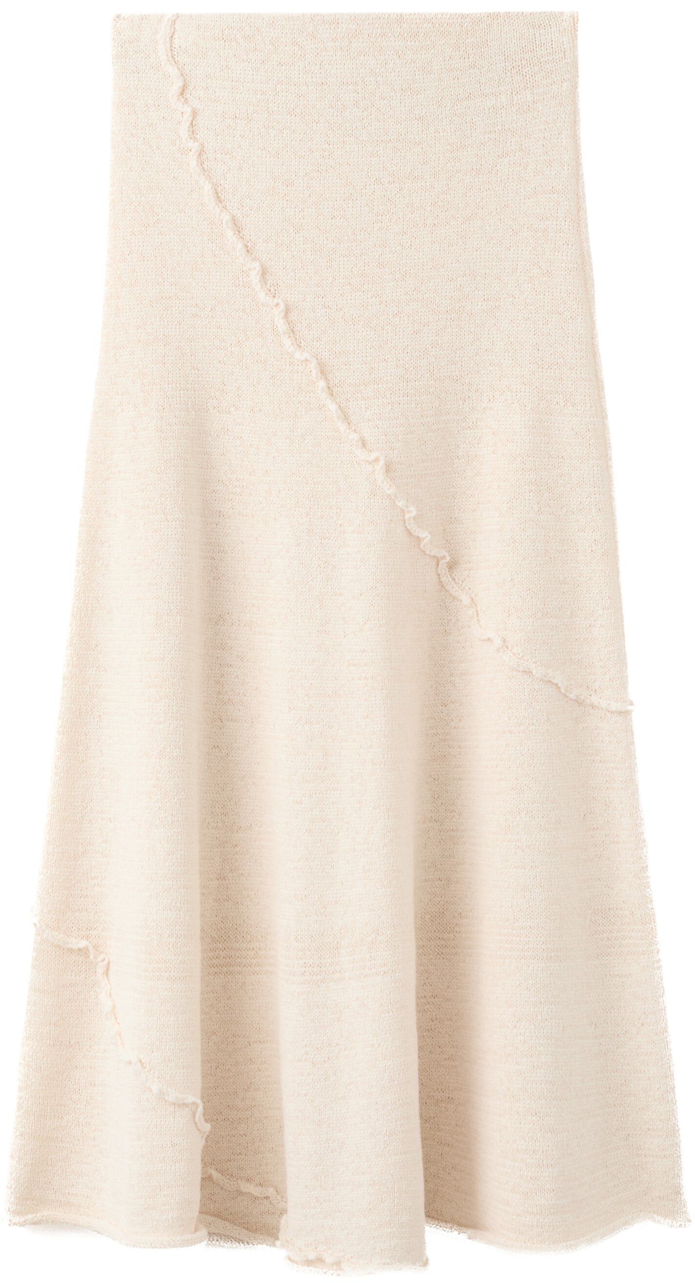 Ribbed skirt with wavy stitching de