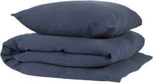 Stonewashed muslin sengesæt Total Eclipse
