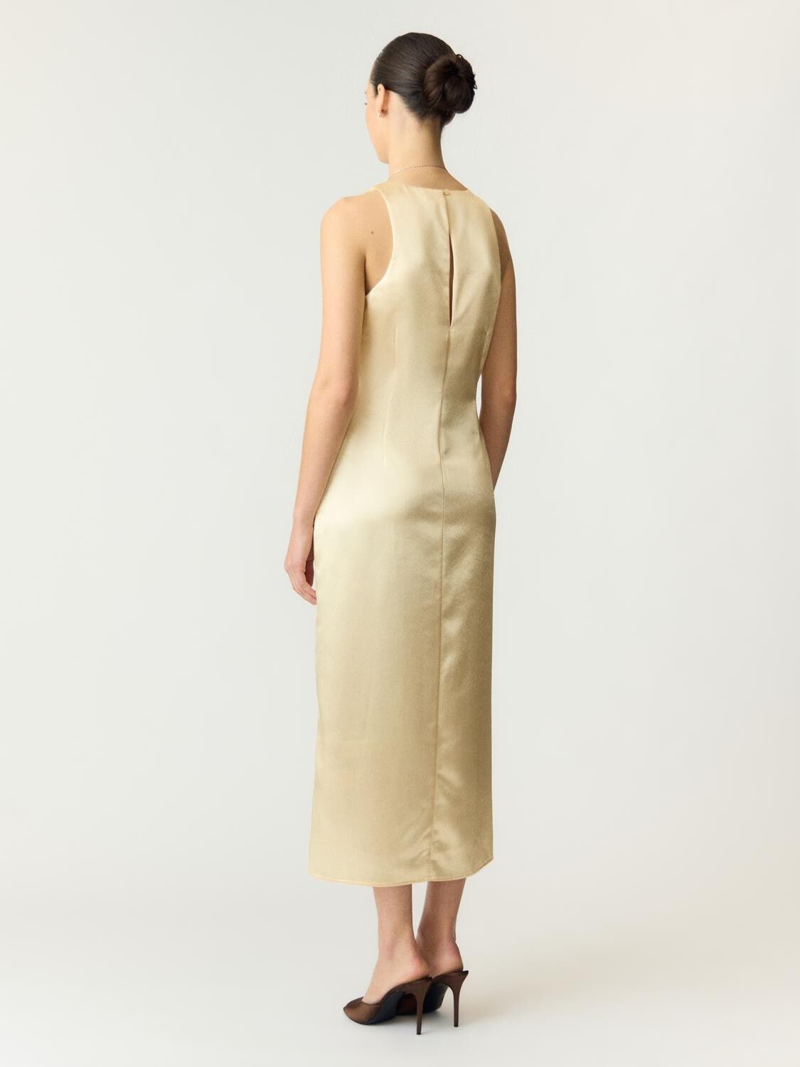 YASORCHIDA SATIN LONG DRESS S. - SH