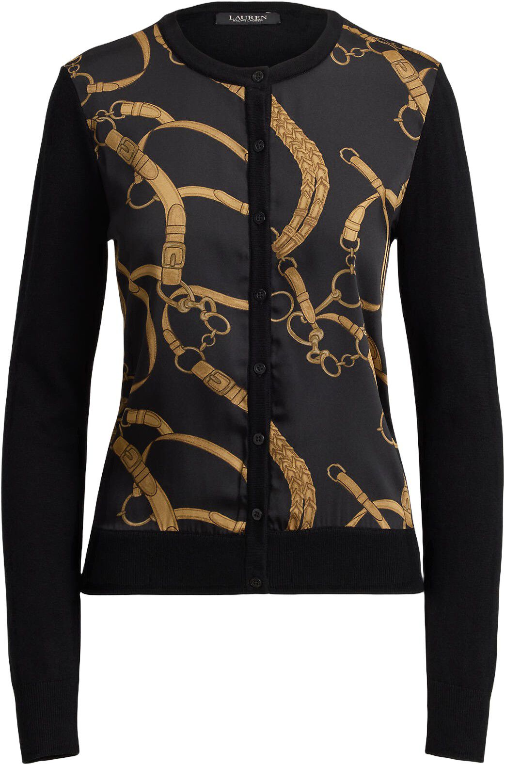 Belting-Print Cotton-Blend Cardigan