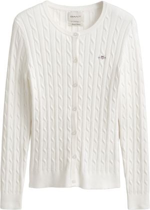 STRETCH COTTON CABLE CARDIGAN