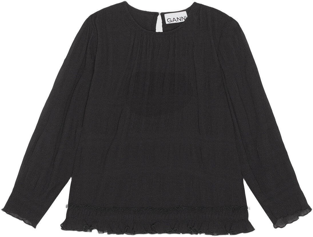 Pleated Georgette Scarf Blouse
