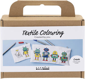 Mini DIY Kit Tekstilfarvelægning, Robot