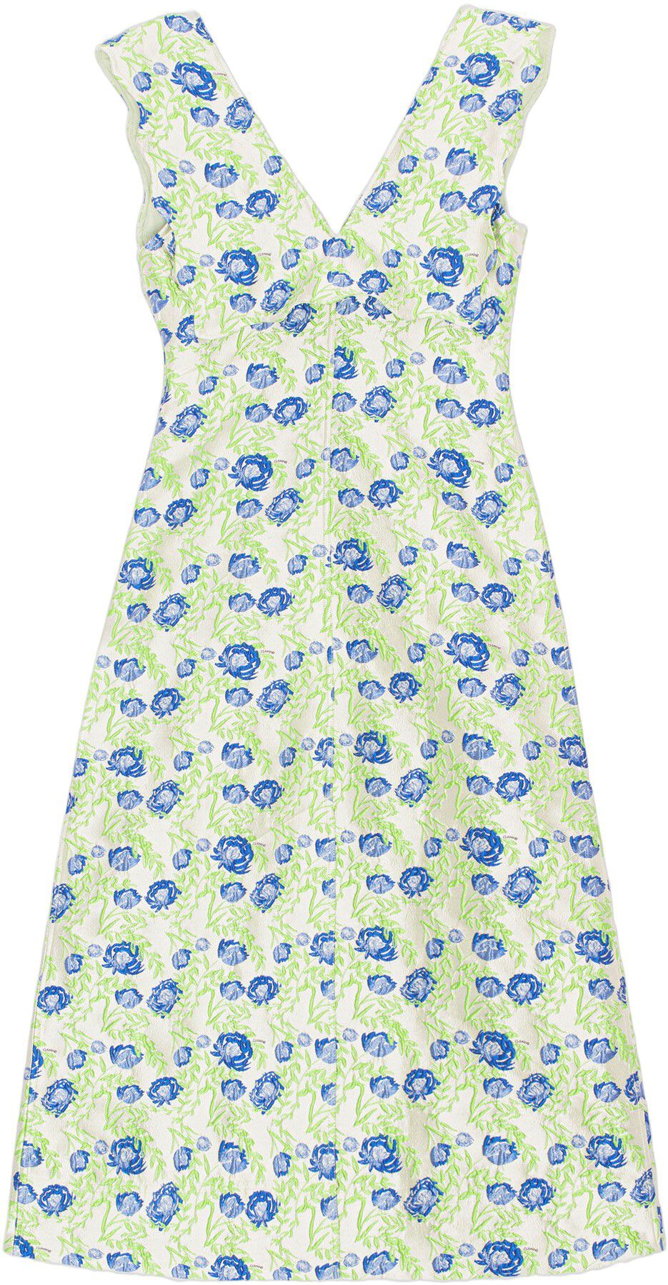 3D Jacquard Rhythm Collar Long Kjole