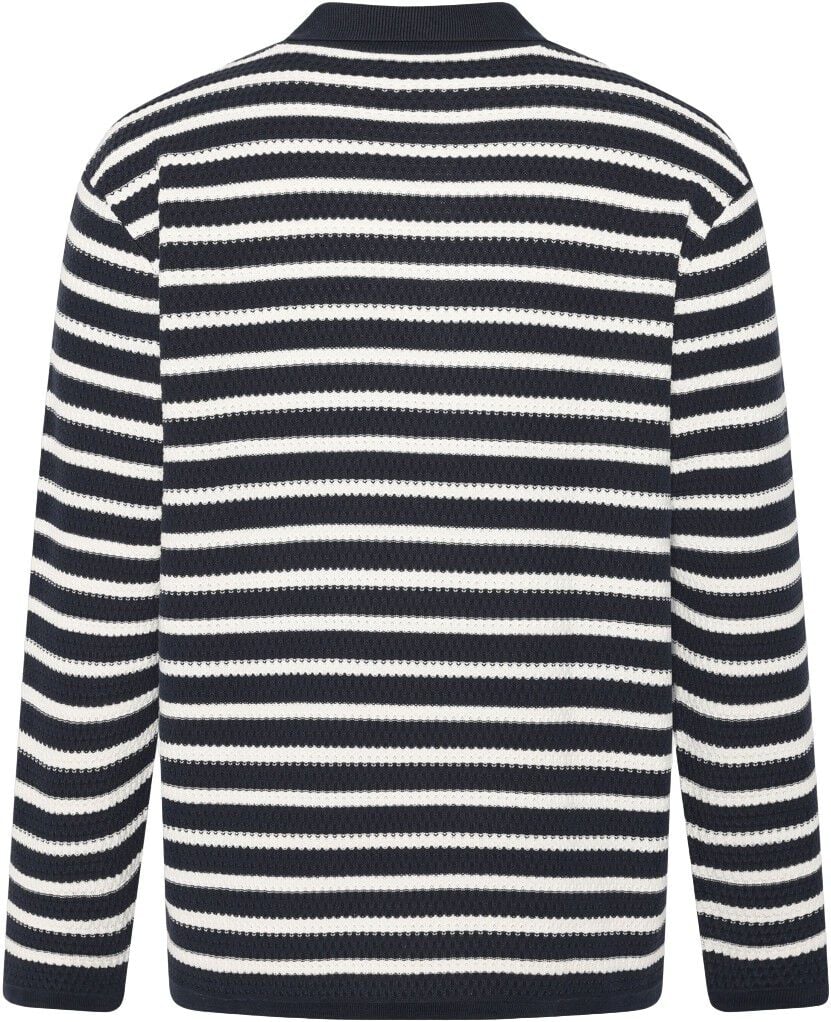 Knitted stripe polo
