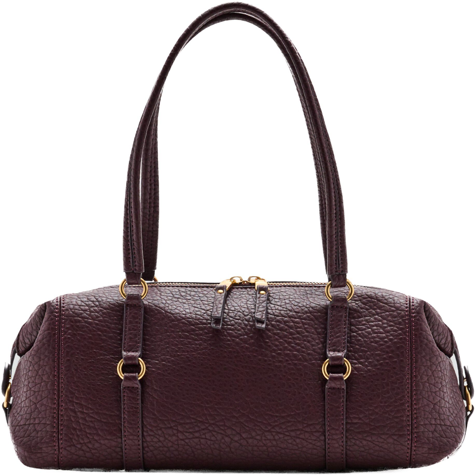 Faux-leather shoulder bag