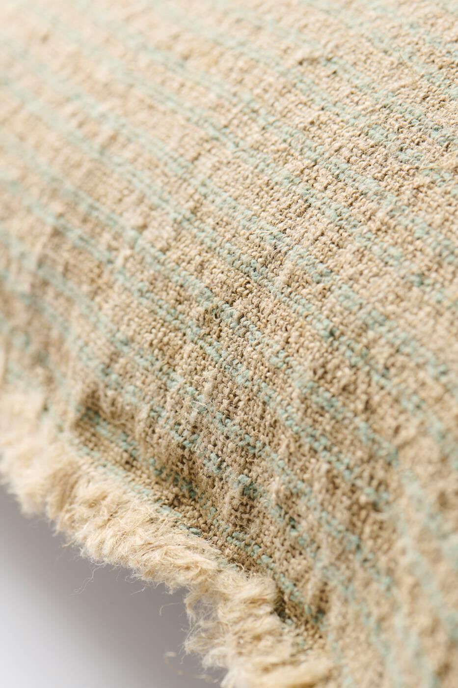 Pude natur m/smalle st&oslash;vgr&oslash;nne striber,