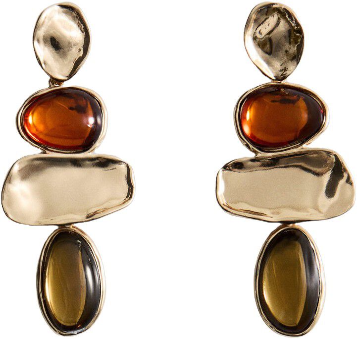 Combined long earrings