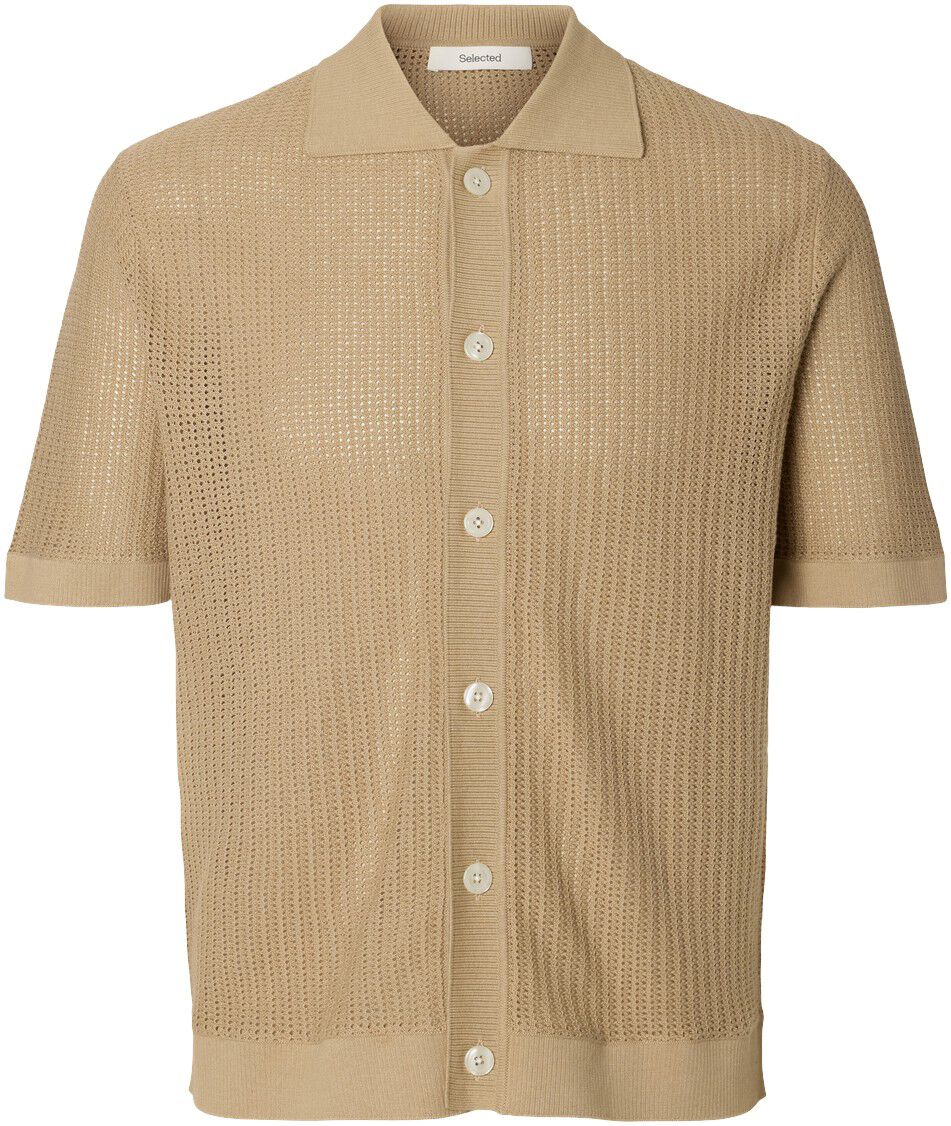 SLHSHANE SS OPEN STRUC POLO CARDIGA