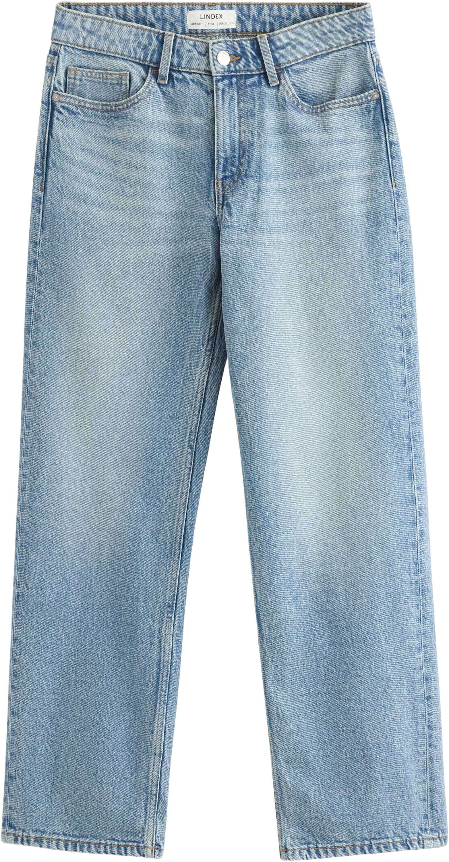 Jeans med mellemh&oslash;j talje i bomulds