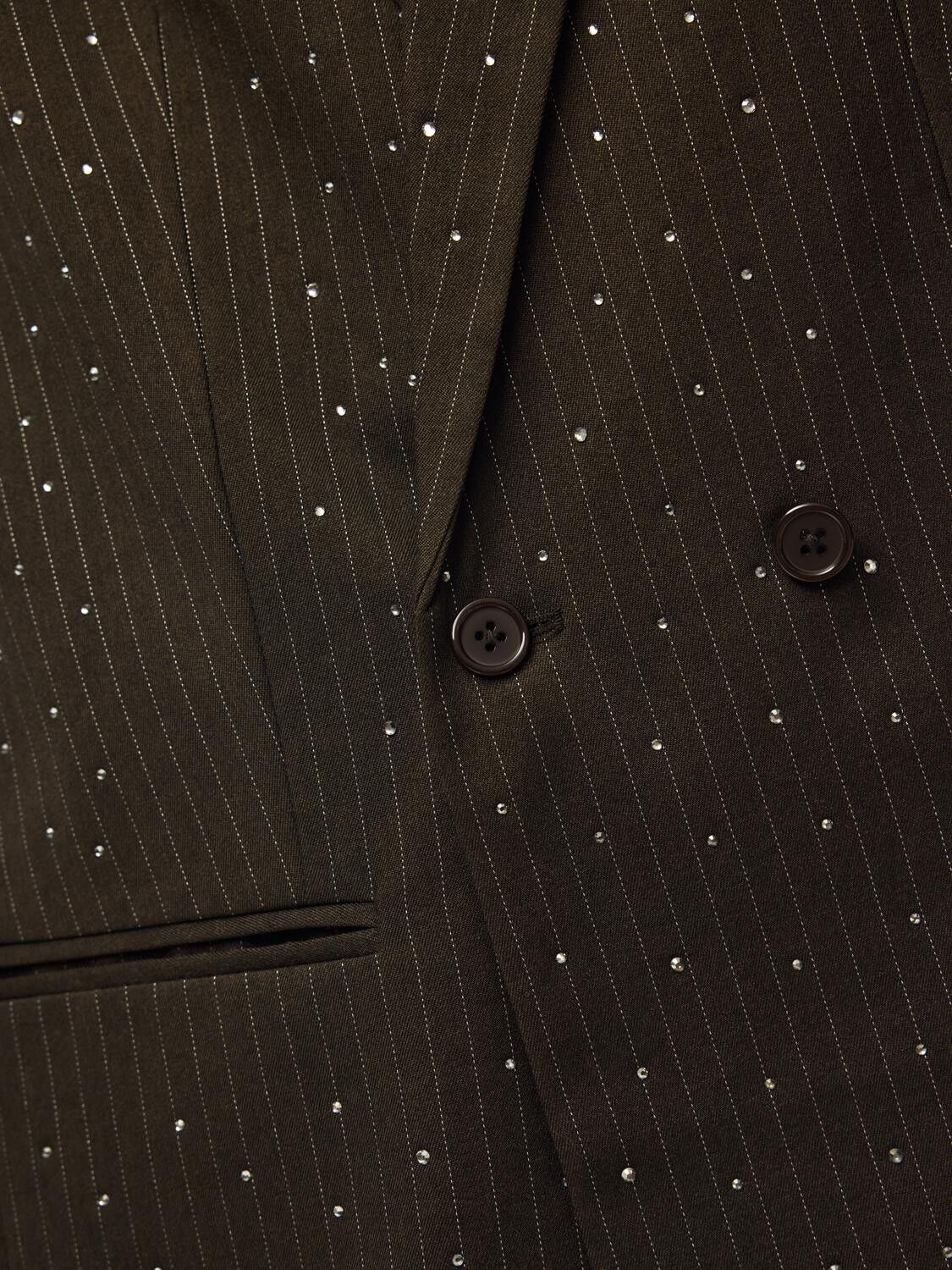 Pcfalka Pinstriped Blazer W. Rhinestones