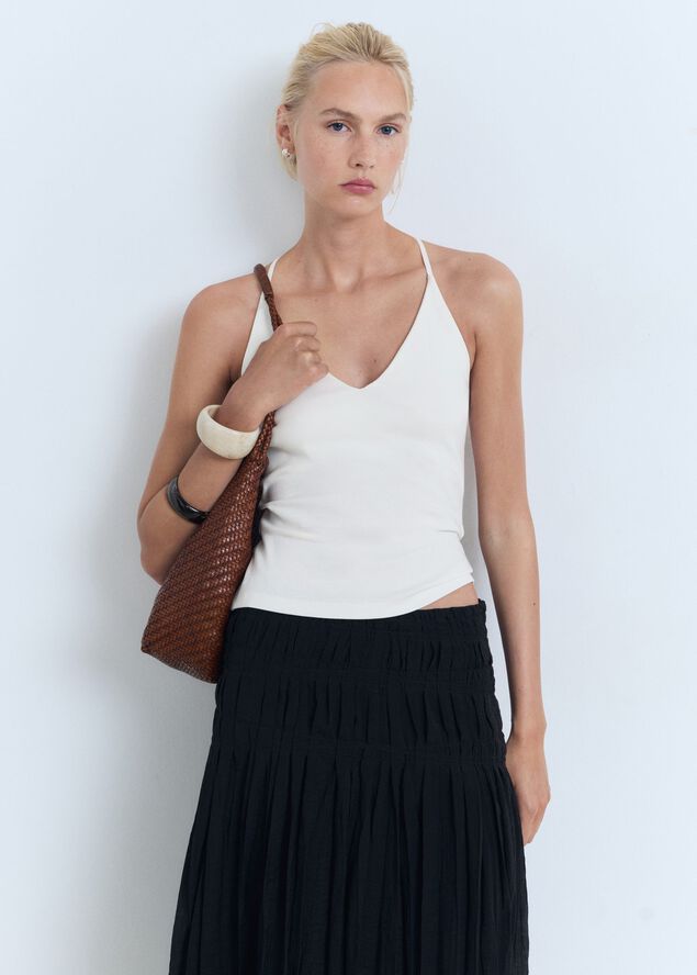 Open-back cotton top