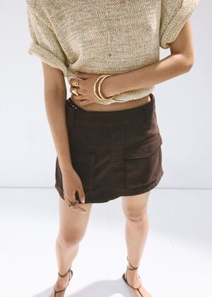 Cargo denim culottes