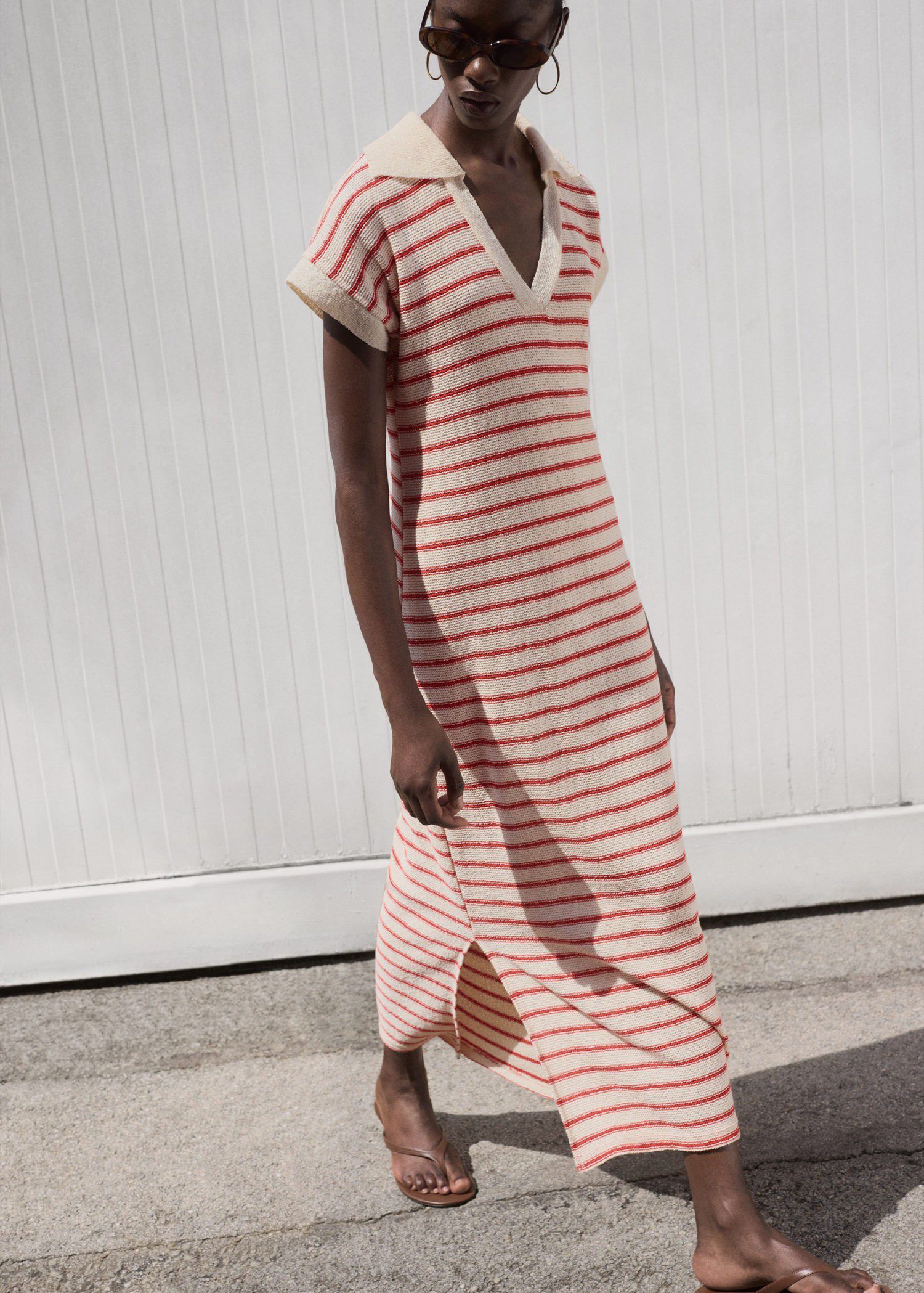 Long striped knitted dress