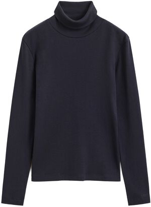 SLIM RIBBED LS TURTLENECK
