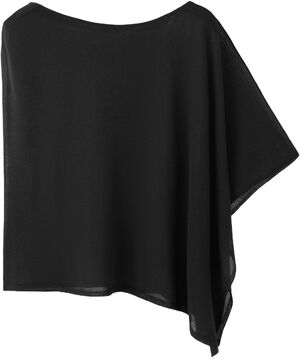 Asymmetrical knitted cape