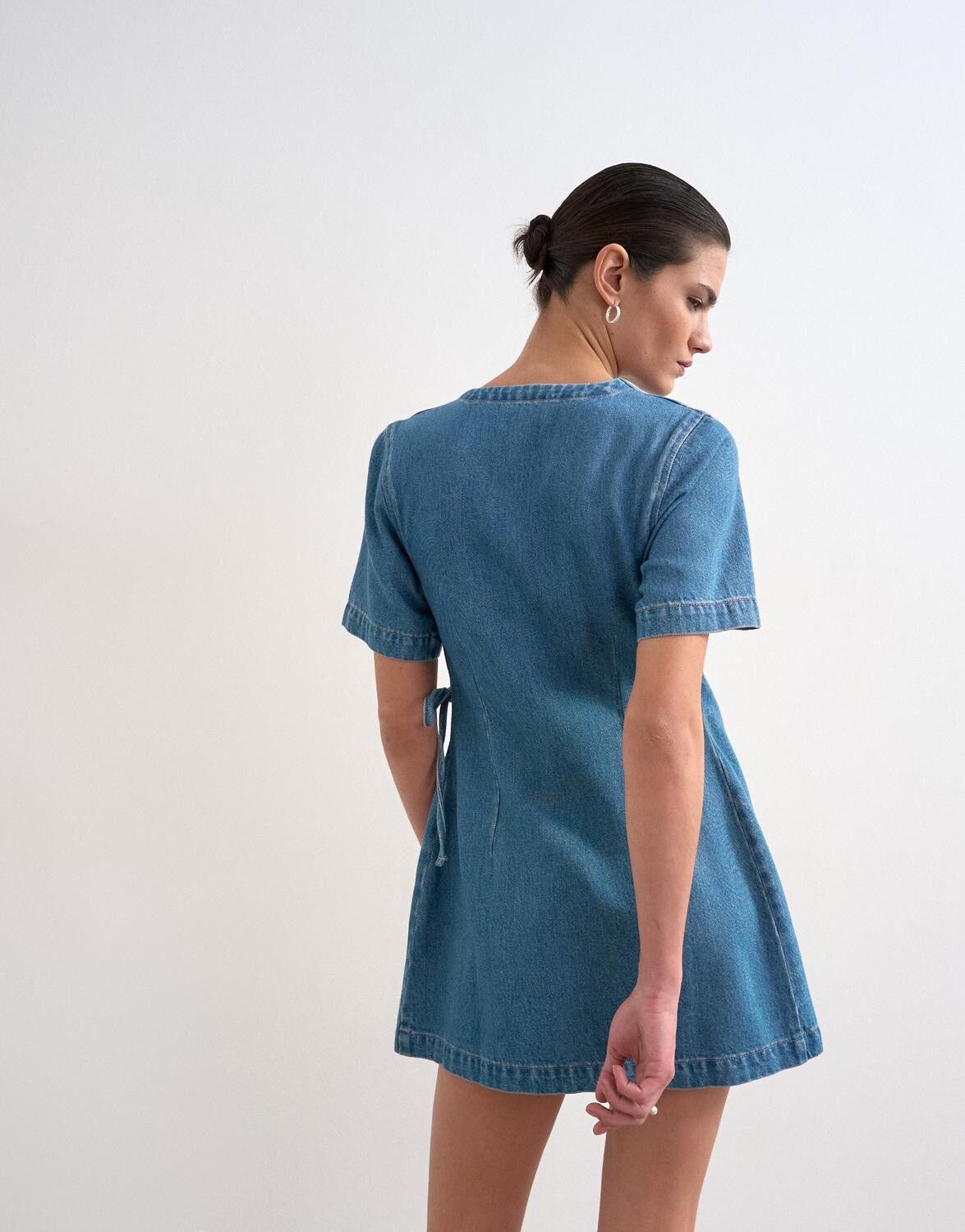 TSSOPHIE SS MINI DNM WRAP DRESS