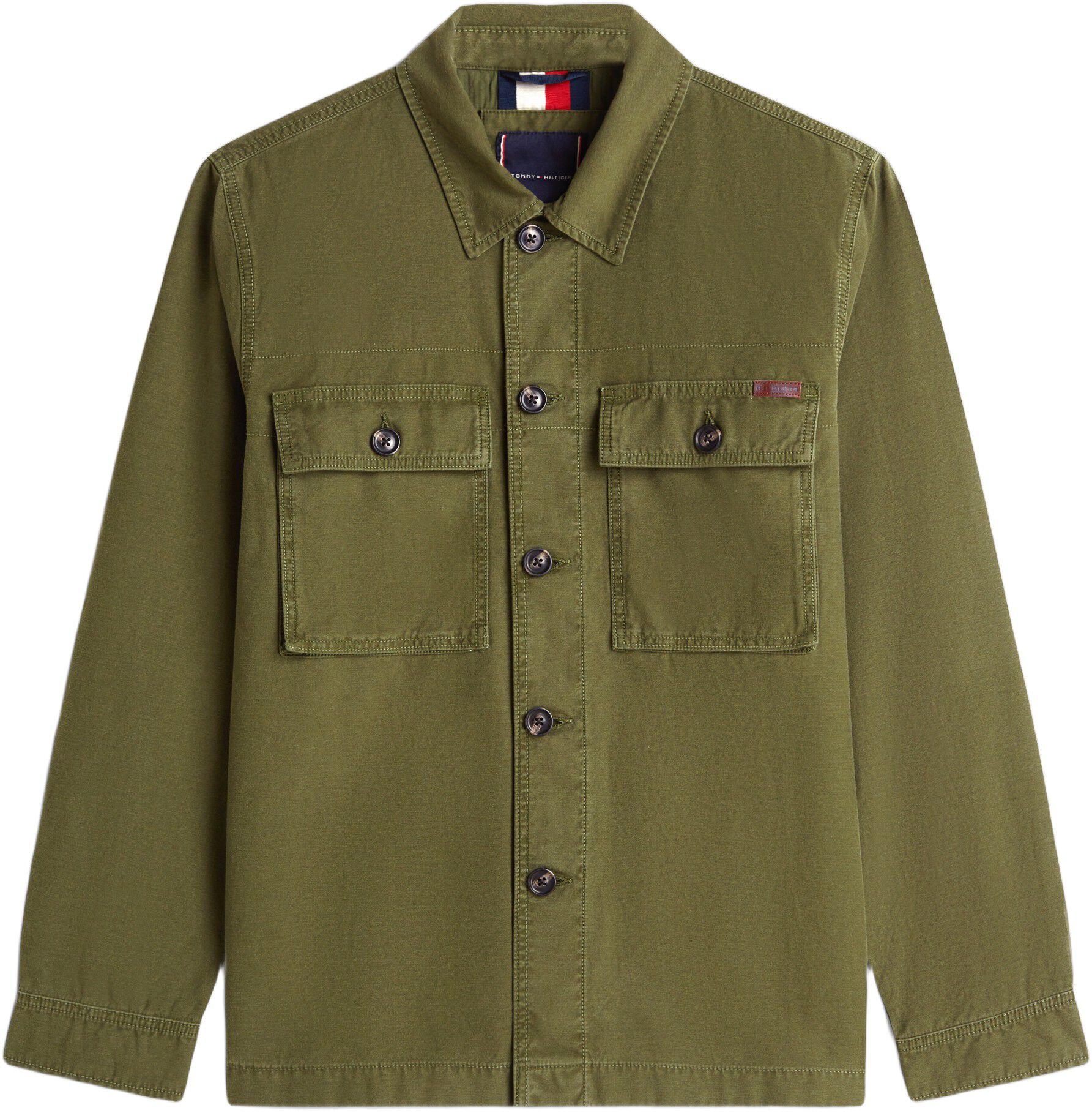 Textured Washed Sateen Utility Shirt Jacket