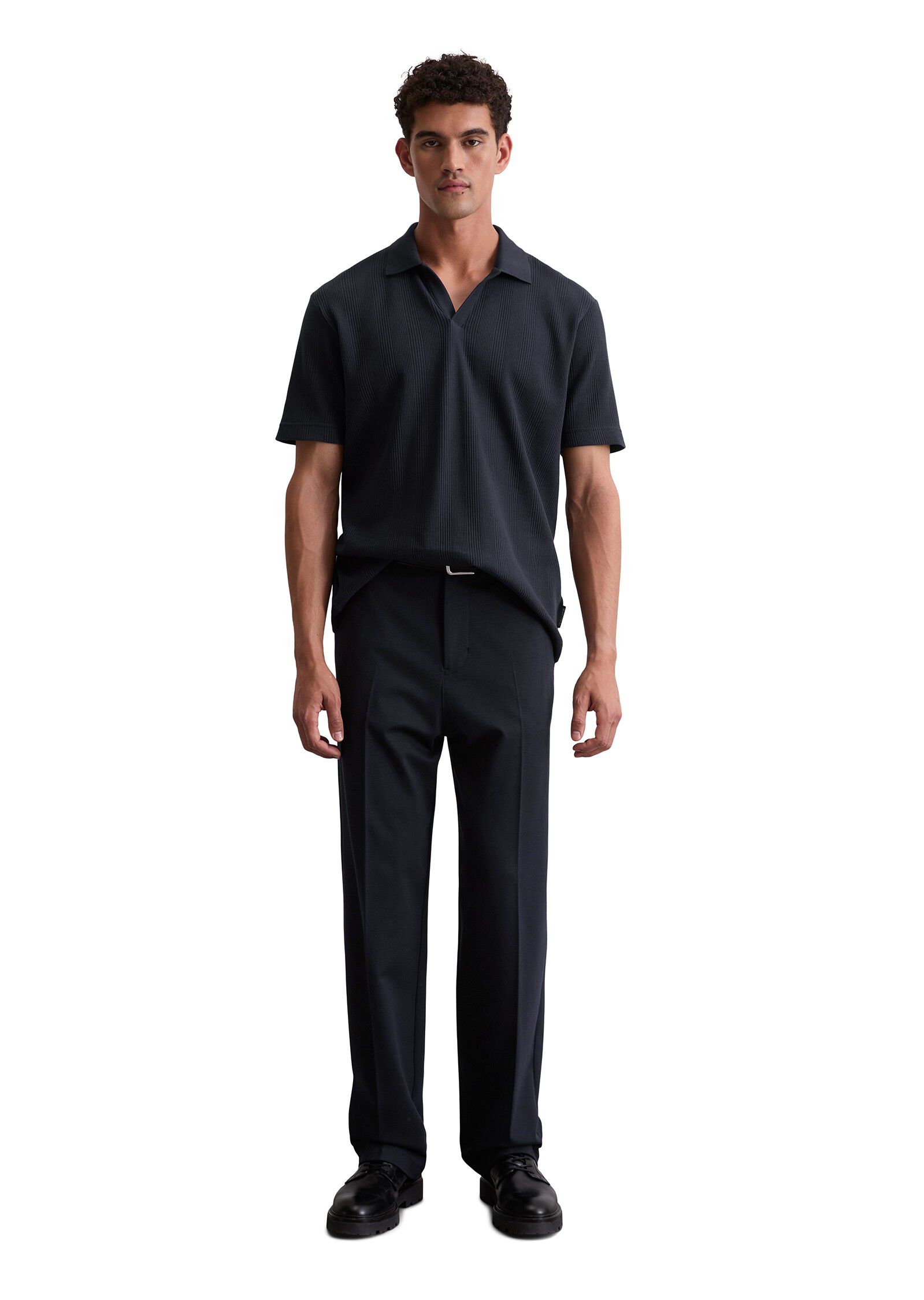 Polo shirt, short sleeve, ribbed co