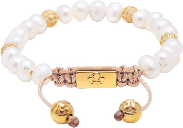 Women's Beaded Bracelet with Pearl and Gold
