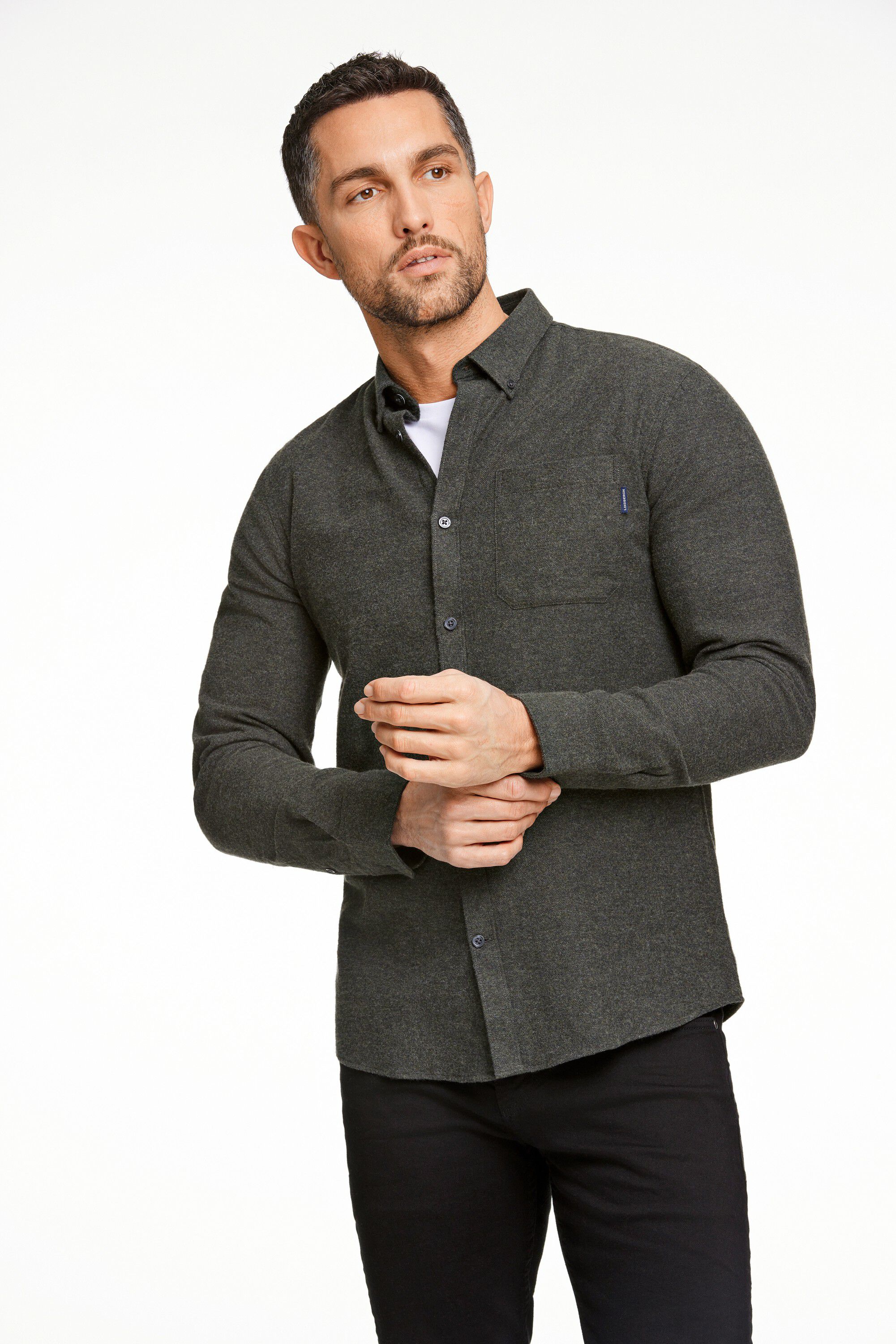 Brushed twill shirt L/S