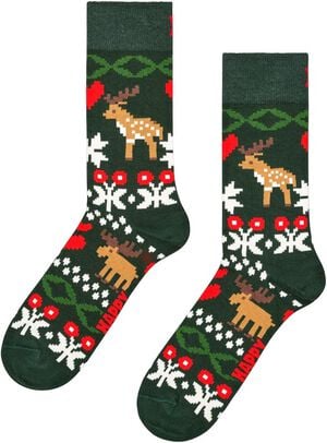 Fair Isle Reindeer Love Sock