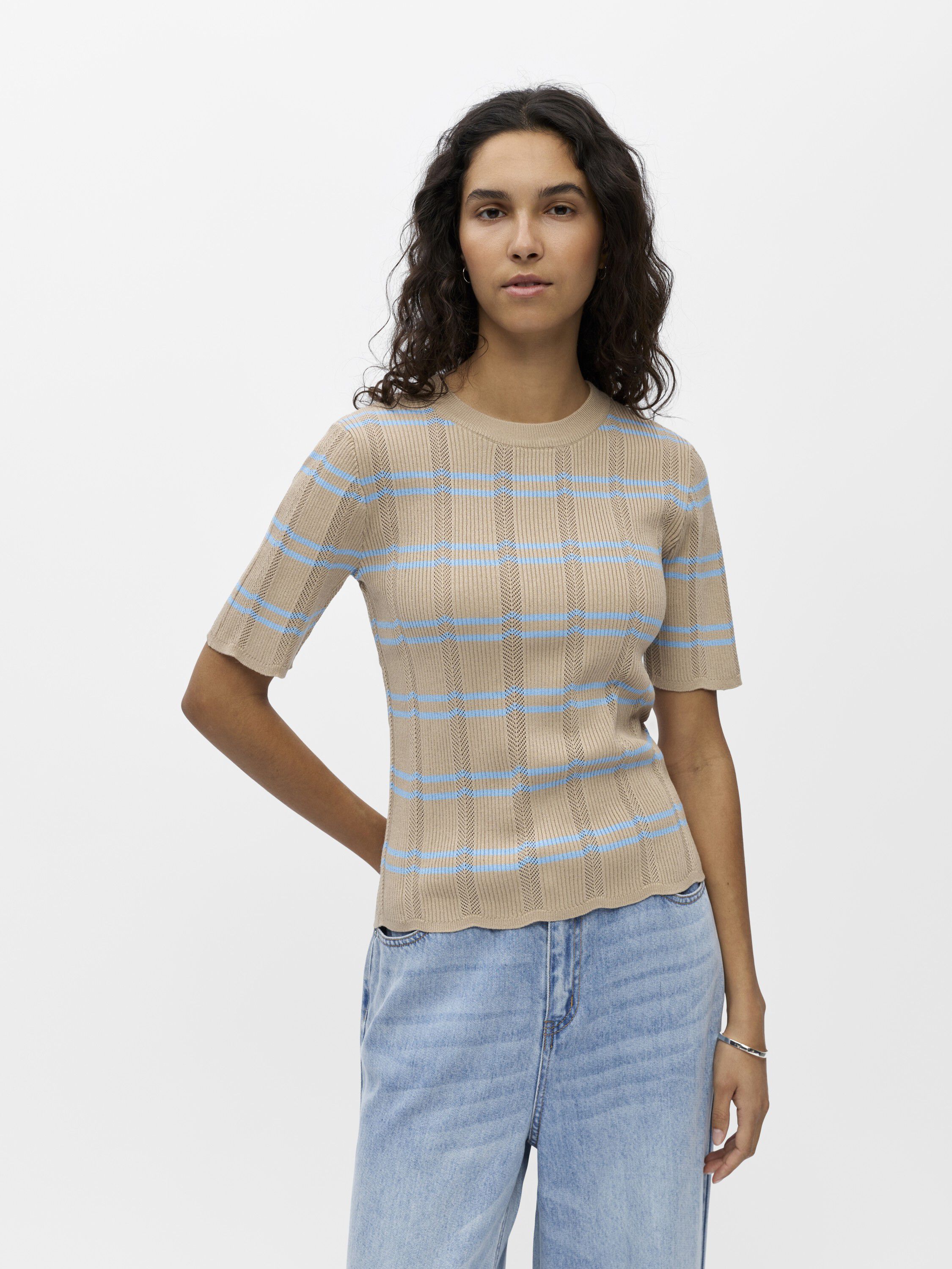OBJEBBA S/S RE KNIT TOP E SS FAIR 2