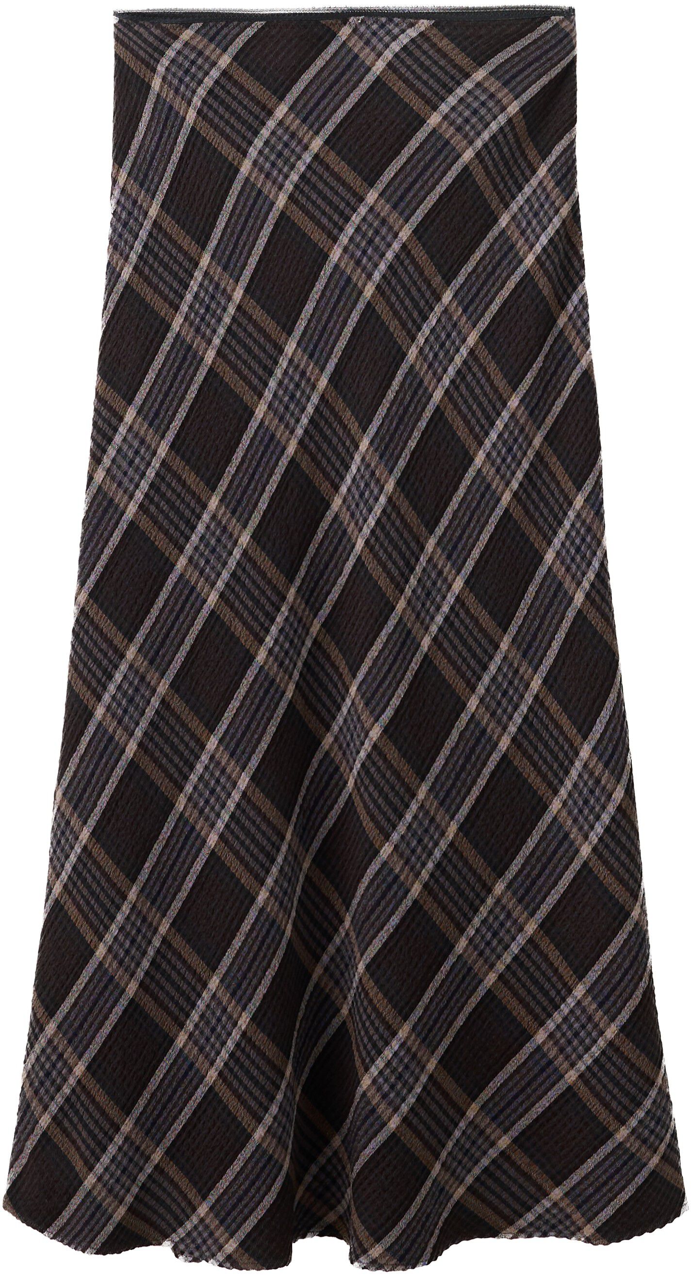 Checked midi skirt