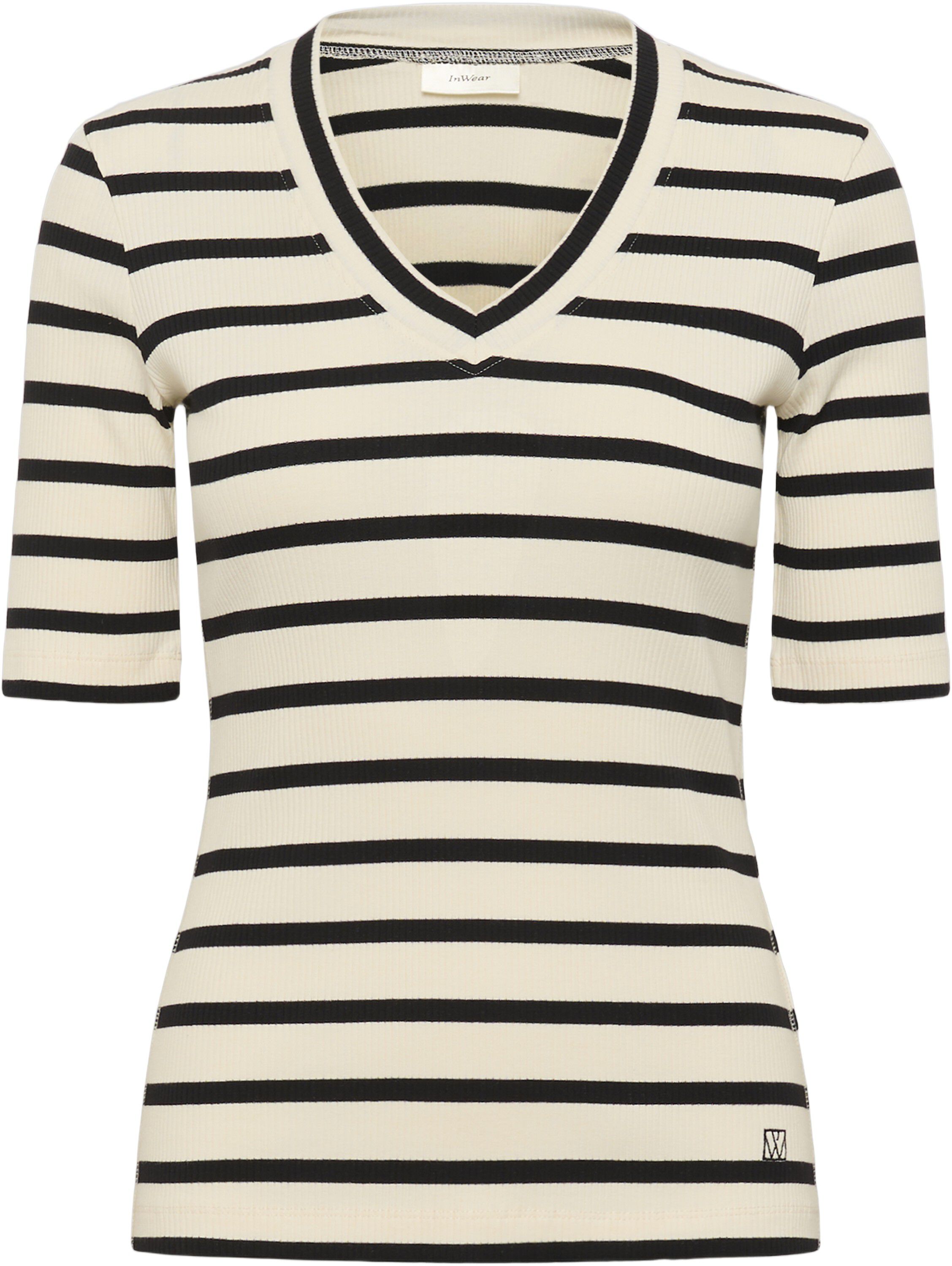 DagnaIW Striped V T-Shirt