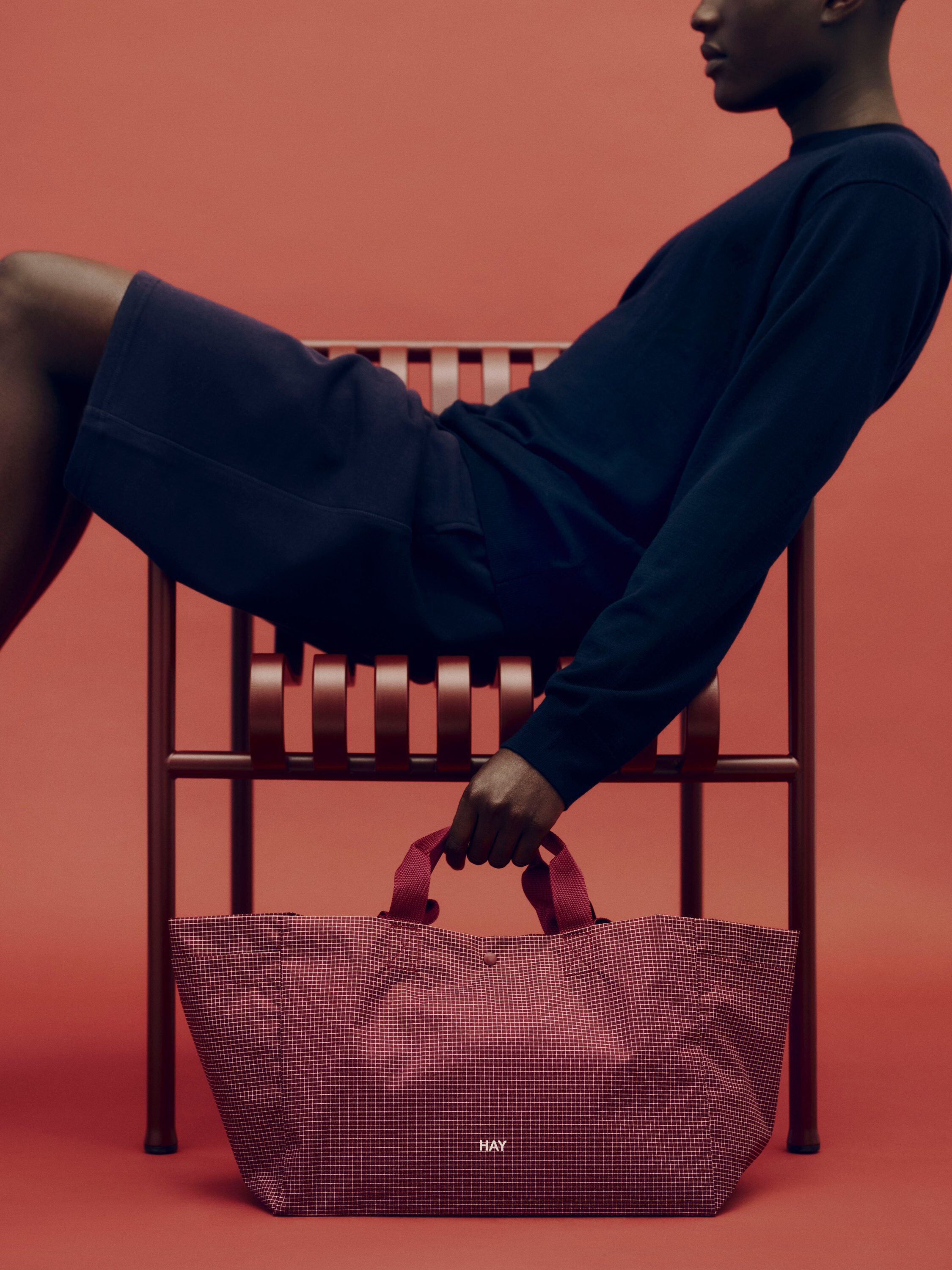 Grid Weekend Bag-Medium-Burgundy