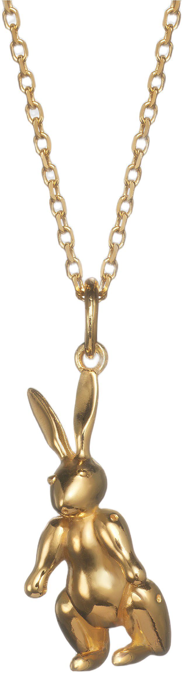 Kaninen i 18 karat forgyldt s&oslash;lv med k&aelig;de