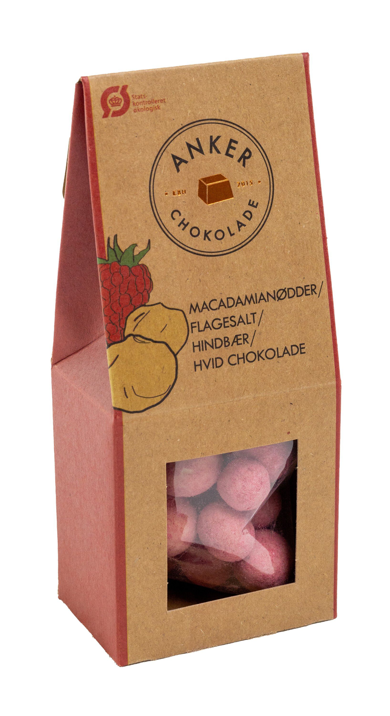 Macadamian&oslash;dder / salt / hindb&aelig;r / hvid chokolade