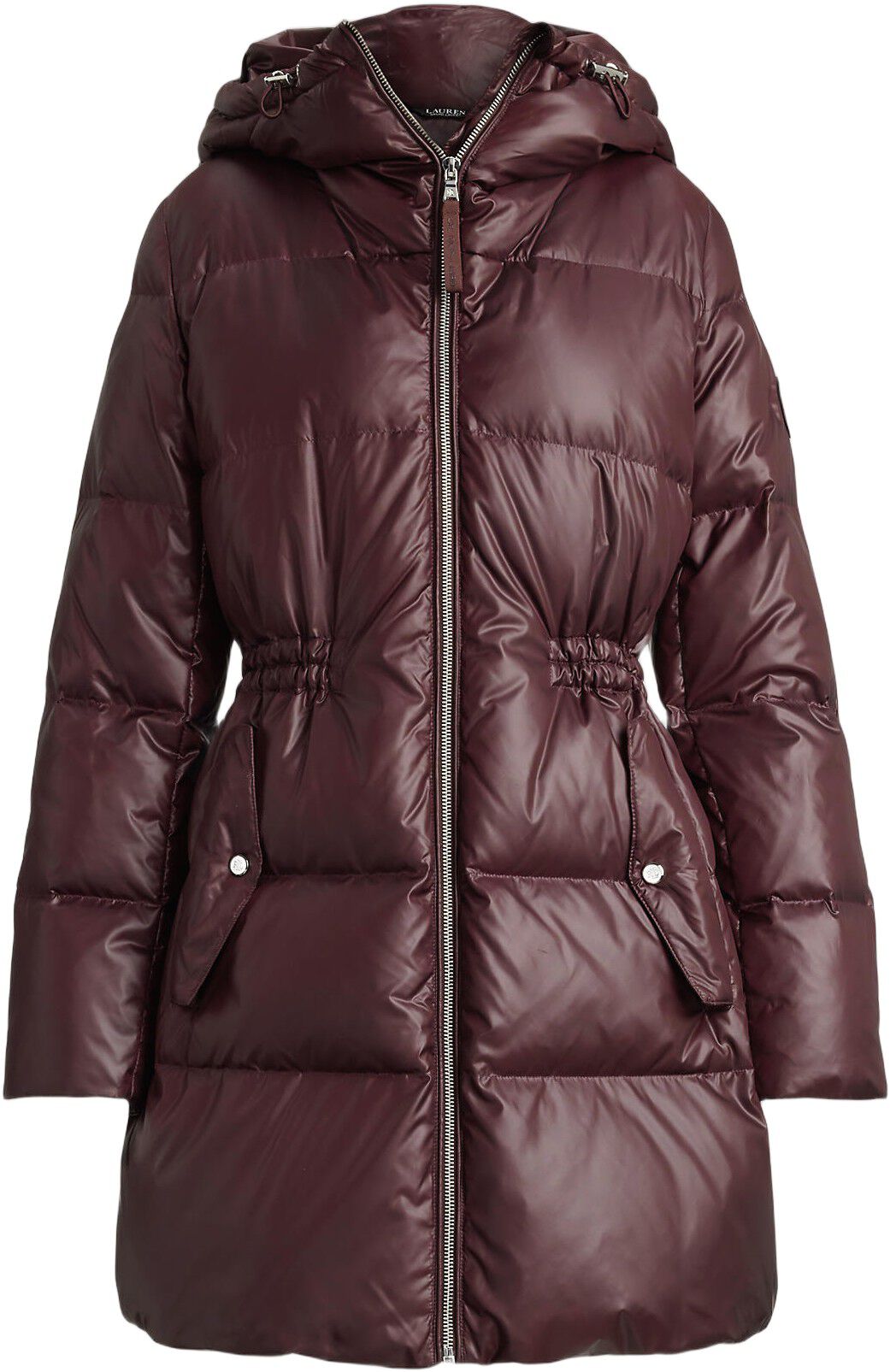 Hooded Channel-Quilted Down Coat