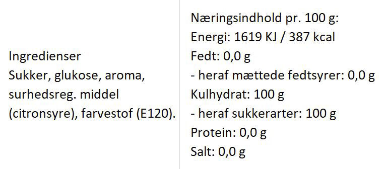 Hjerte bolcher med smag af kirseb&aelig;r (anledningskort)