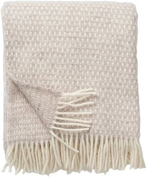 Uldplaid Dots beige