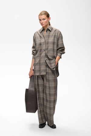 CHECKIEIW BARREL PANT
