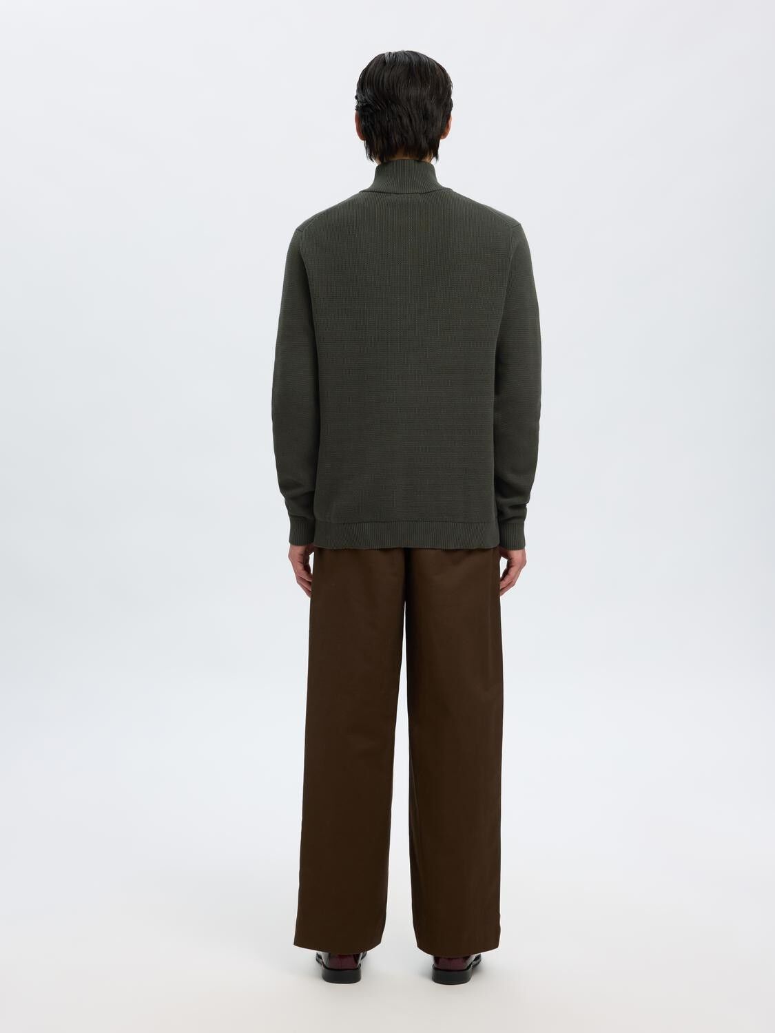 SLMDANE LS KNIT STRUCTURE HALF ZIP