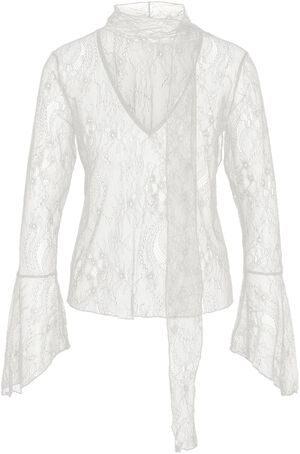 NMIDA L/S LACE SCARF TOP