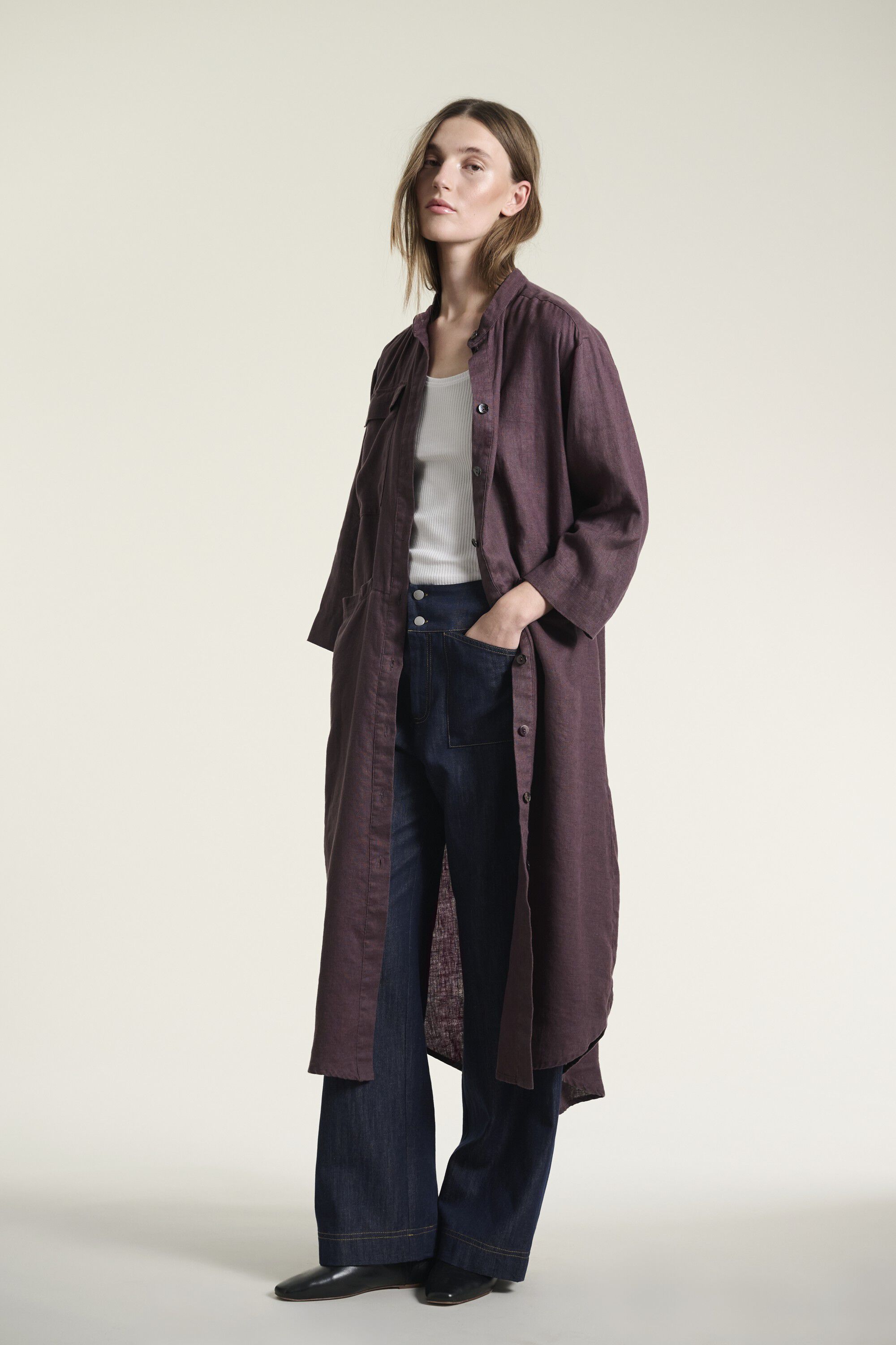 Lazy linen skjortekjole