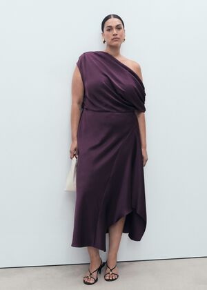 Asymmetrical satin dress