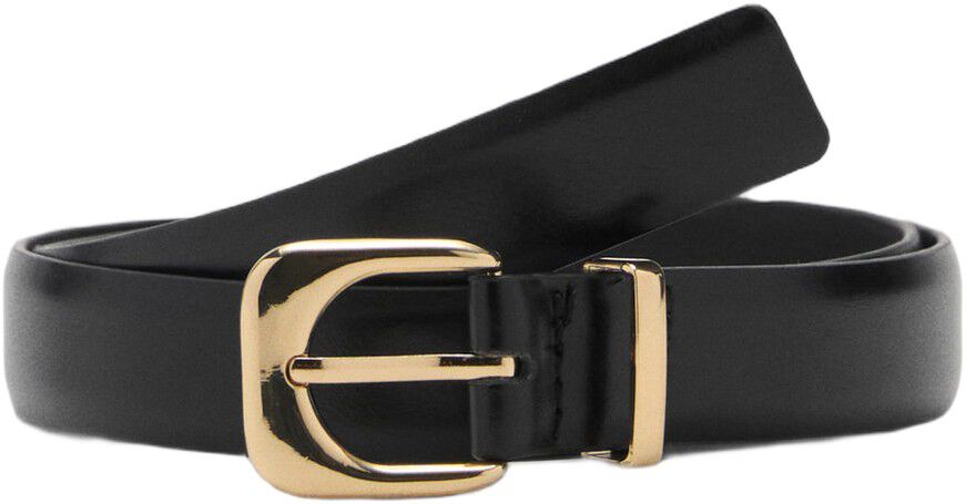 Leather effect belt with buckle