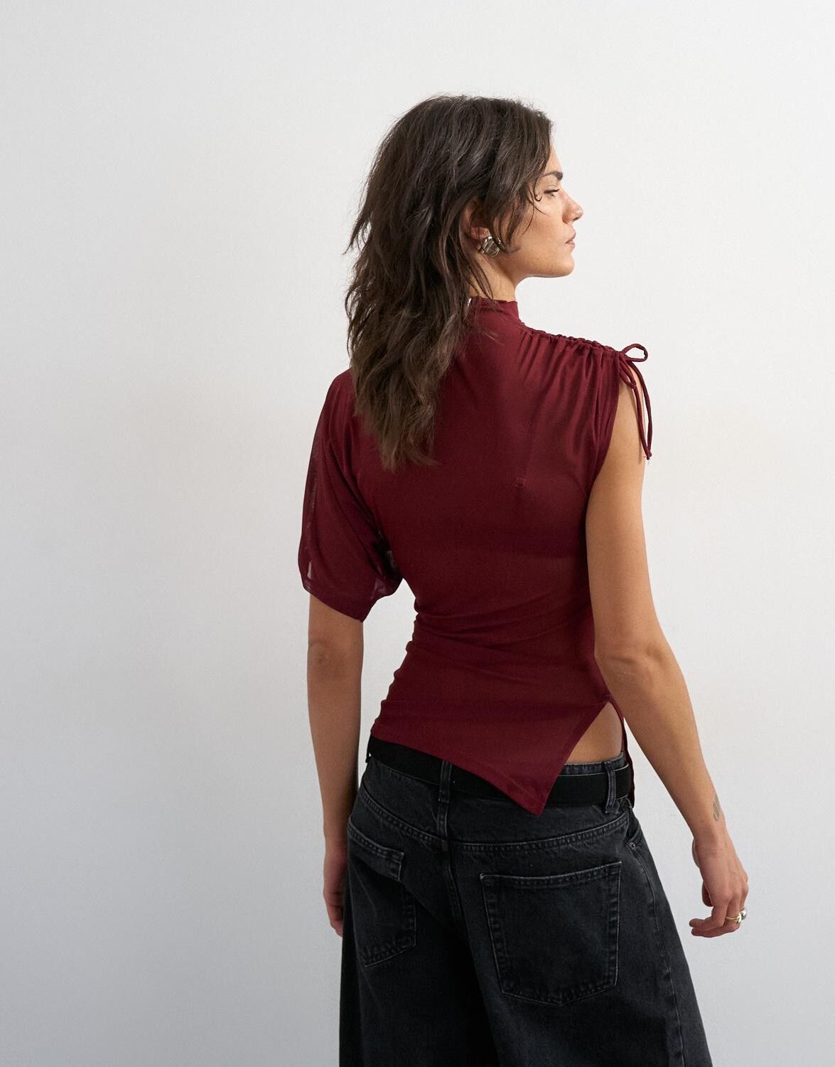 Tsbianca Mesh One Sleeve Top Jrs