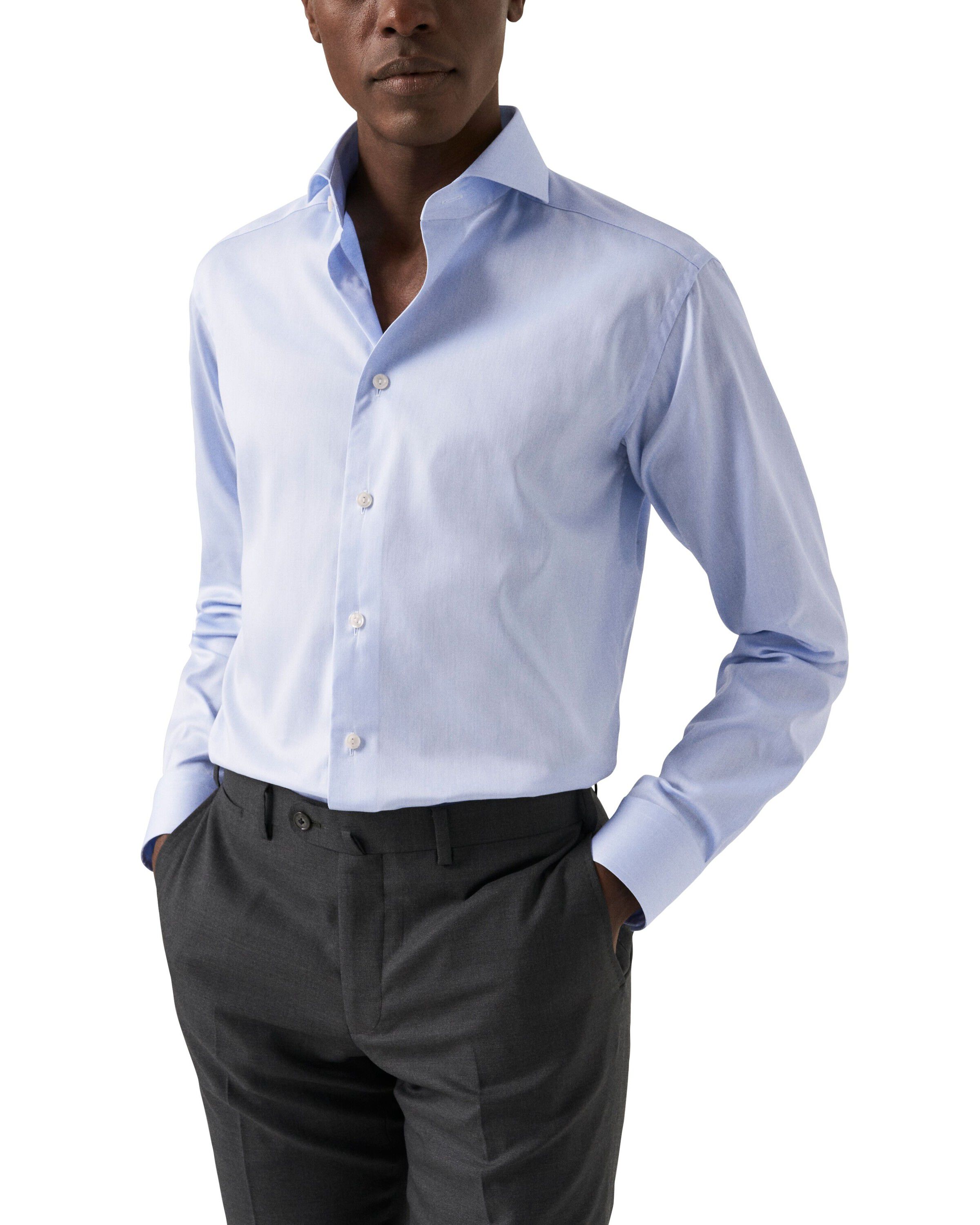 Super Slim Fit Light Blue Signature Twill Shirt