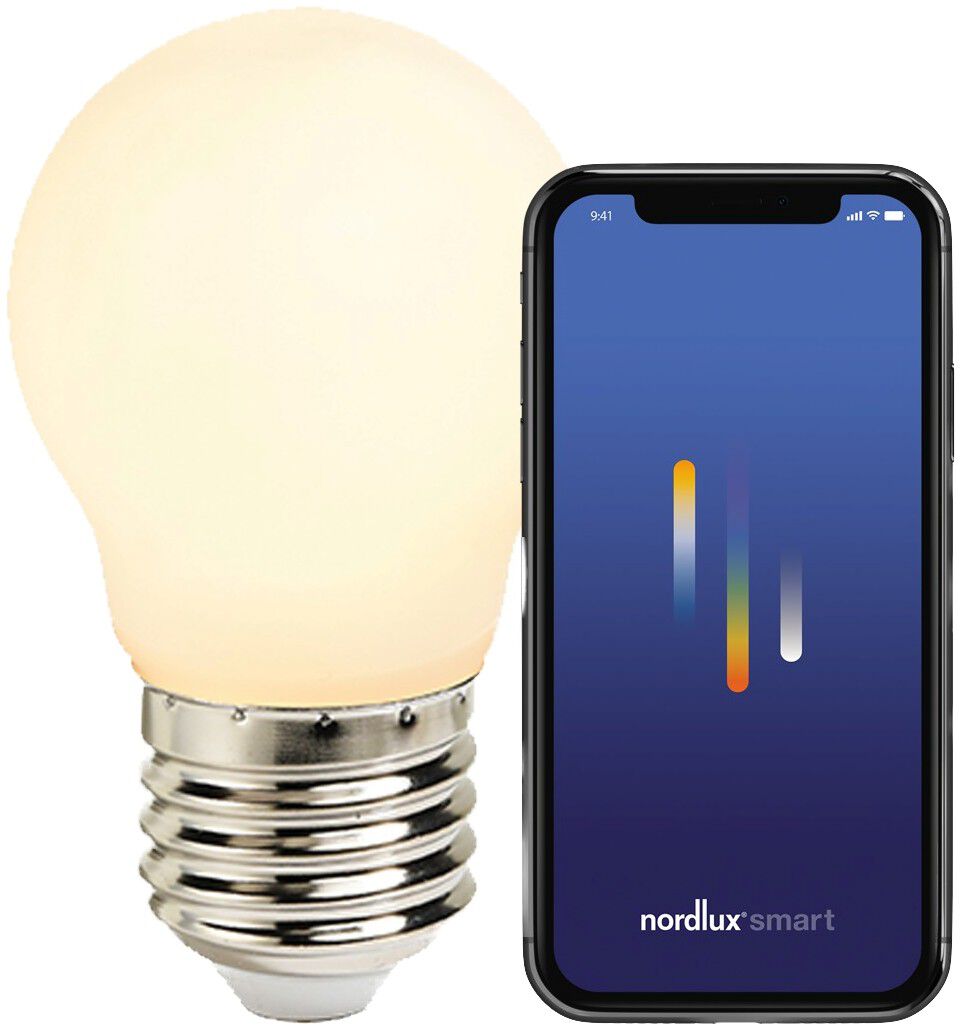 Smart E27 G45 2200-6500 Kelvin 560 Lumen P&aelig;re Hvid